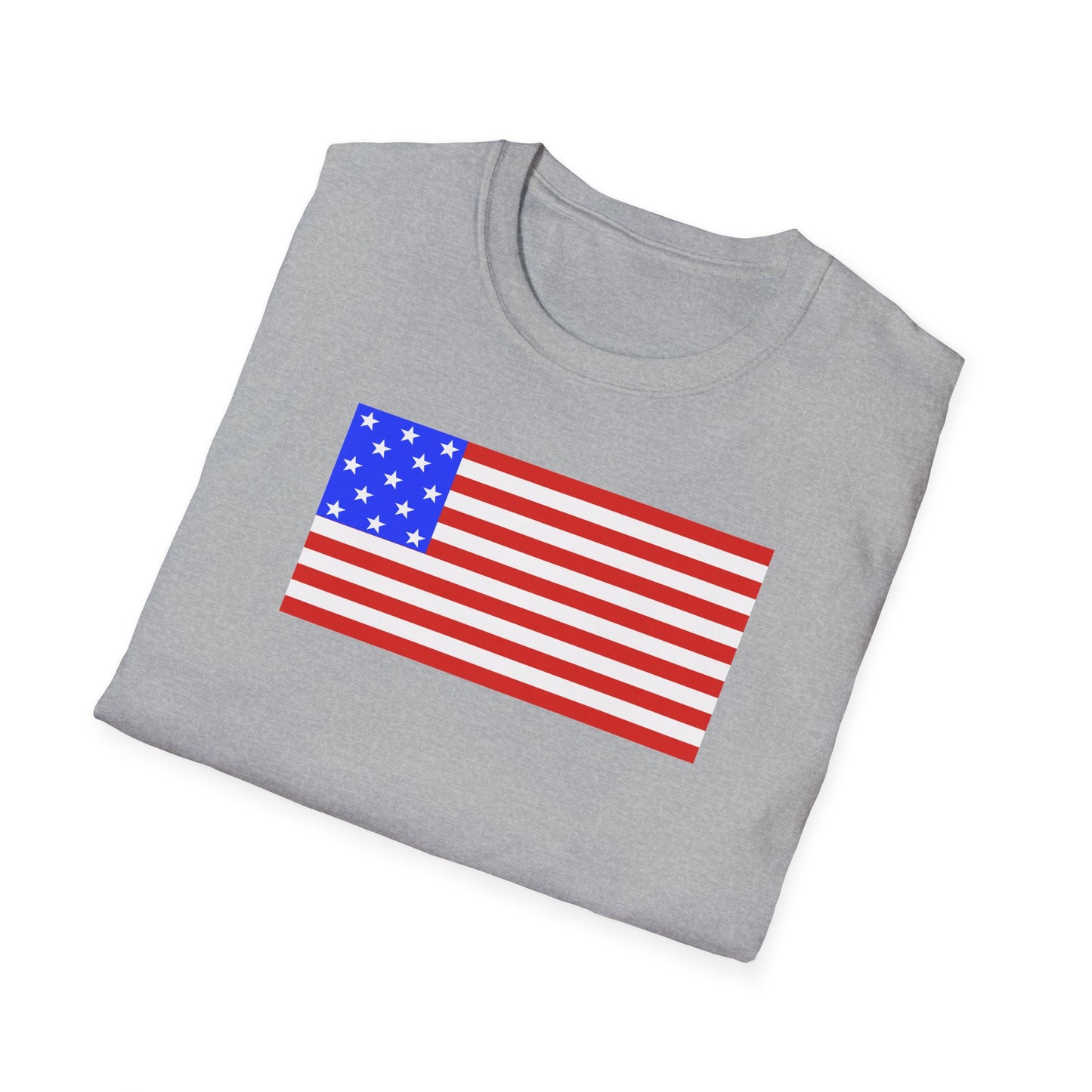 Flag + America 250 logo: Classic Softstyle T-Shirt