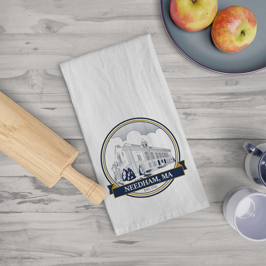 Needham Town Hall: Flour Sack Tea Towel