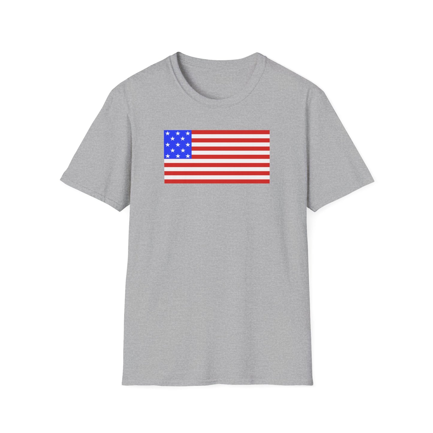 Flag + America 250 logo: Classic Softstyle T-Shirt