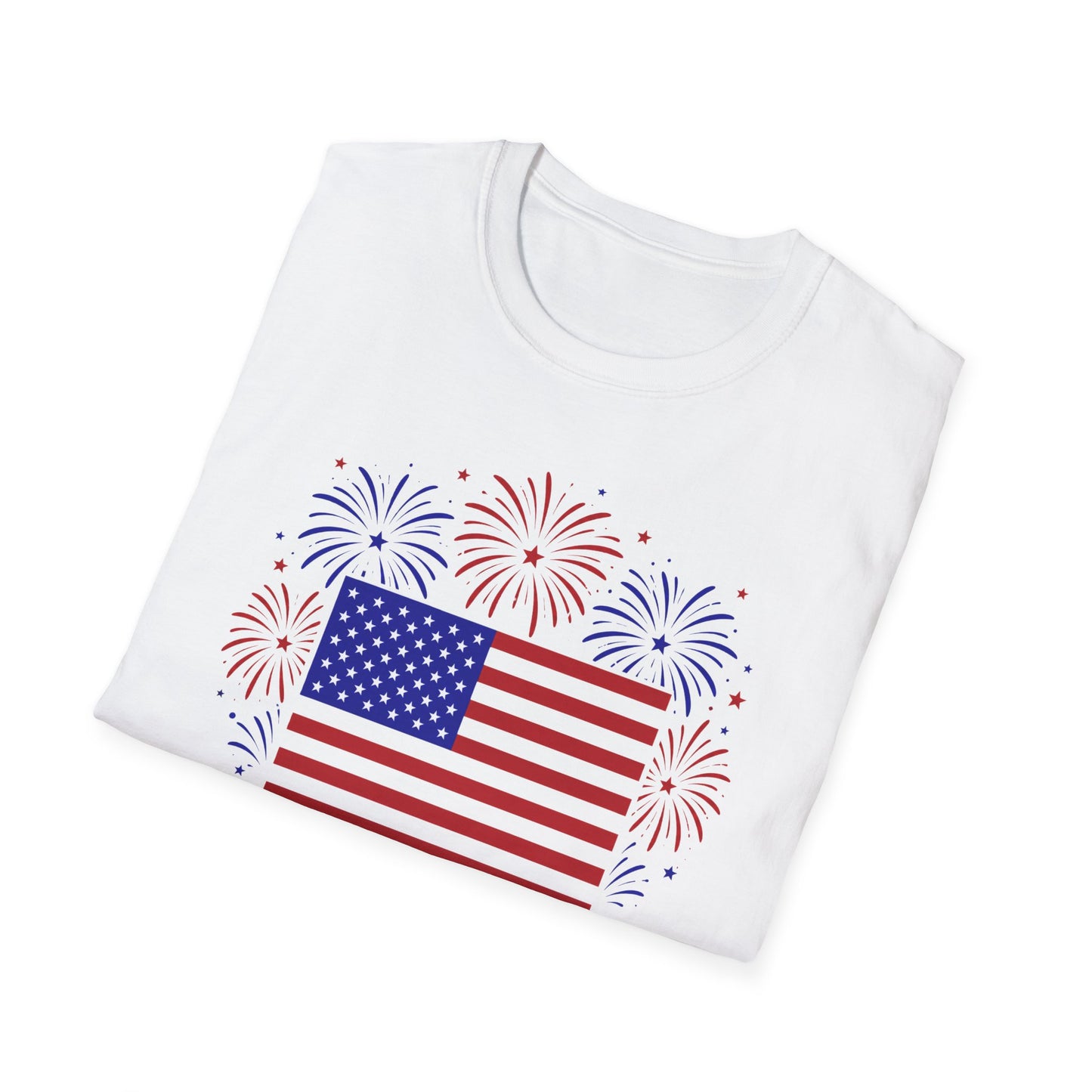 NEC + flag + fireworks (no logo): Classic Softstyle T-Shirt