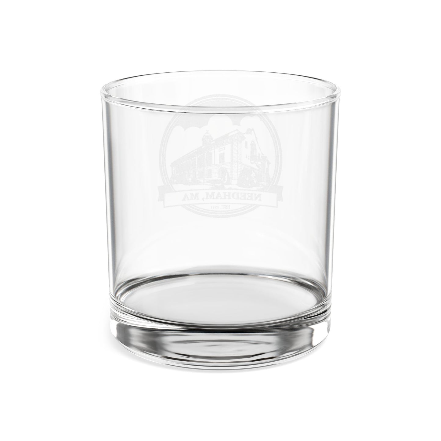 Needham Town Hall: Engraved Whiskey Glass