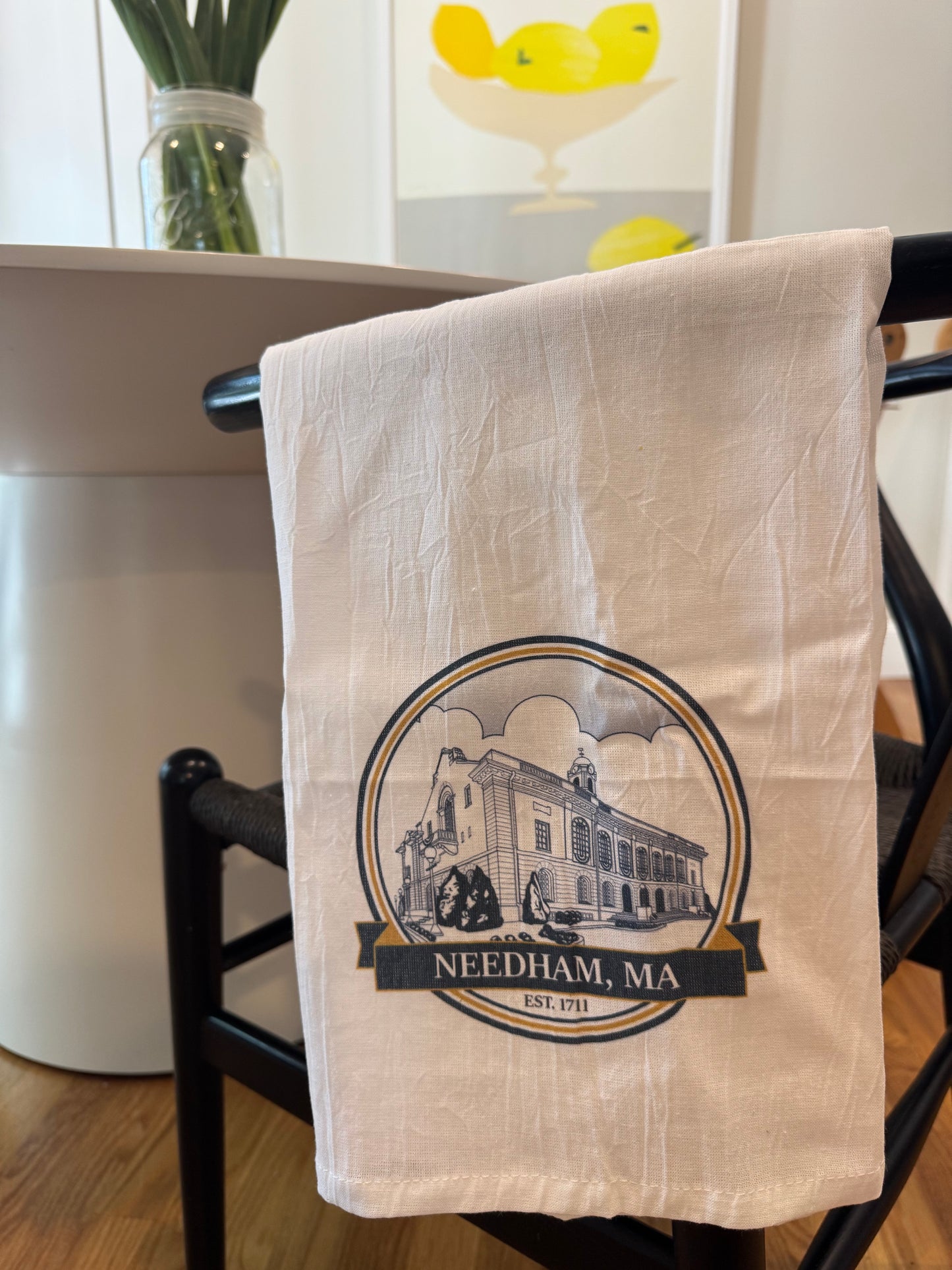 Needham Town Hall: Flour Sack Tea Towel