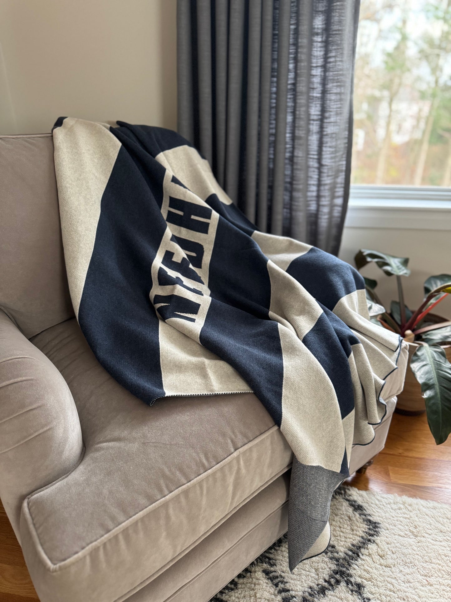 Needham Namesake: Striped Knit Blanket