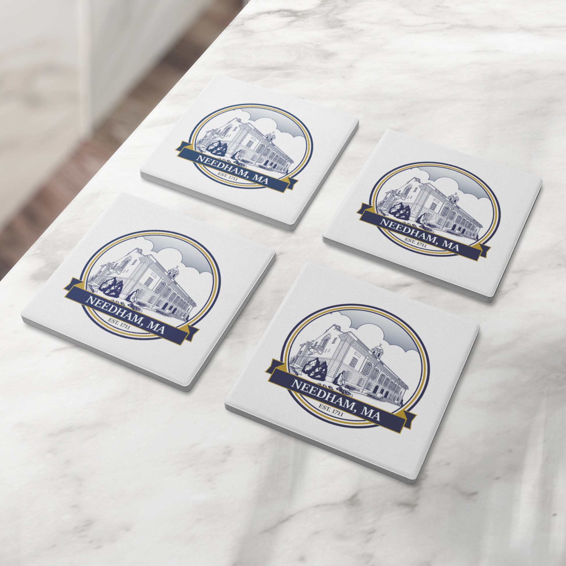 Needham_Town_Hall_Stone_Coasters_SquareStoneCoaster_4pcLifestyle_Mockup.png